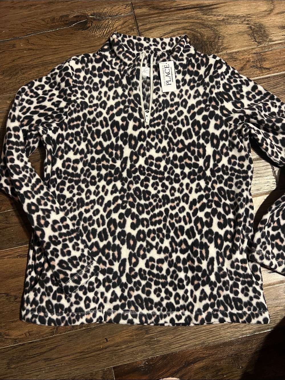 The Children's Place Leopard Print Half-Zip Pullover - Brand New